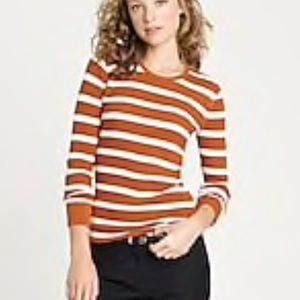 J.Crew Vintage Stripe Thermal Top Burnt Orange